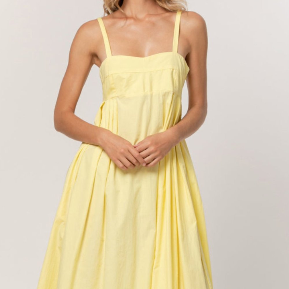 Lusana Empire Dress in Lemon WORN ONCE (Size XS)